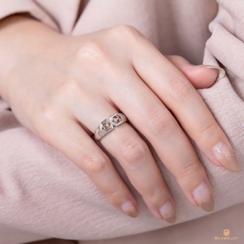 Silver & 14K Gold Beawelry Diamond Ring